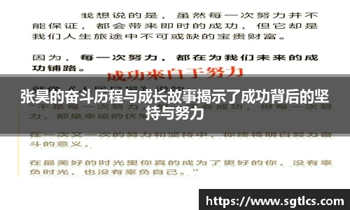 张昊的奋斗历程与成长故事揭示了成功背后的坚持与努力